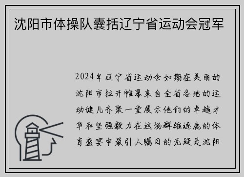 沈阳市体操队囊括辽宁省运动会冠军